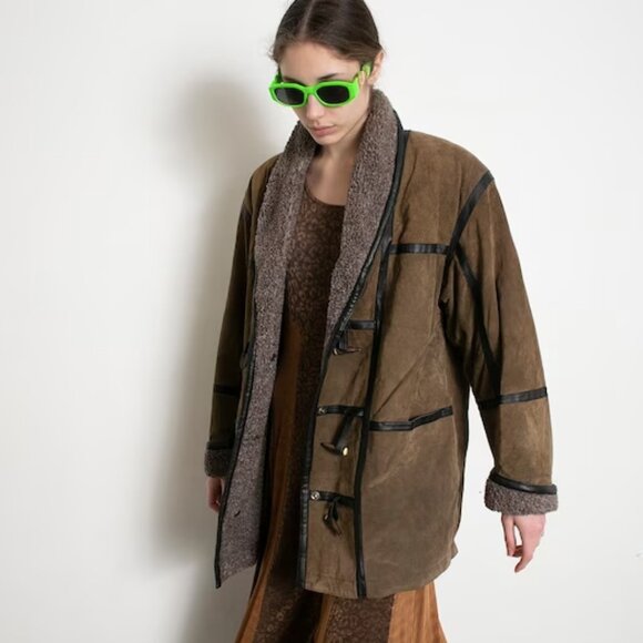 90s shearling sherpa jacket - Picture 4 of 10